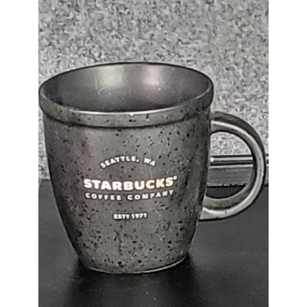 Starbucks Coffee Company Abbey Etched Seattle WA‎ Speckled Black Mug 16 fl oz